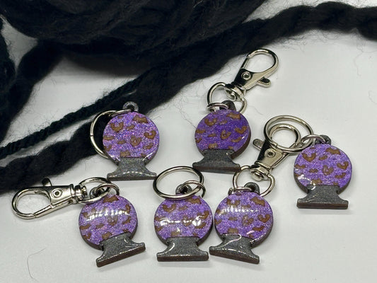 Crystal Ball Stitch Marker Set for Knitting and Crochet, Place Keepers, Charm Bracelet, Keychain Obscurious Creations