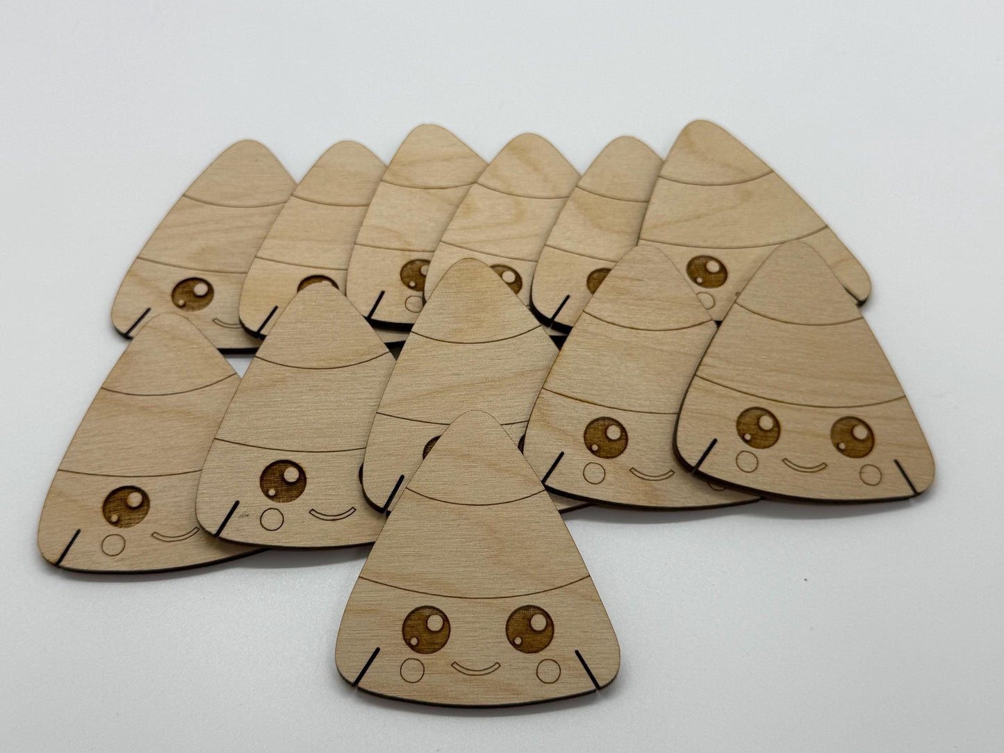 Candy Corn Wooden Bobbins Set of 12 Halloween Embroidery Floss Organizer Cross Stitch Gift