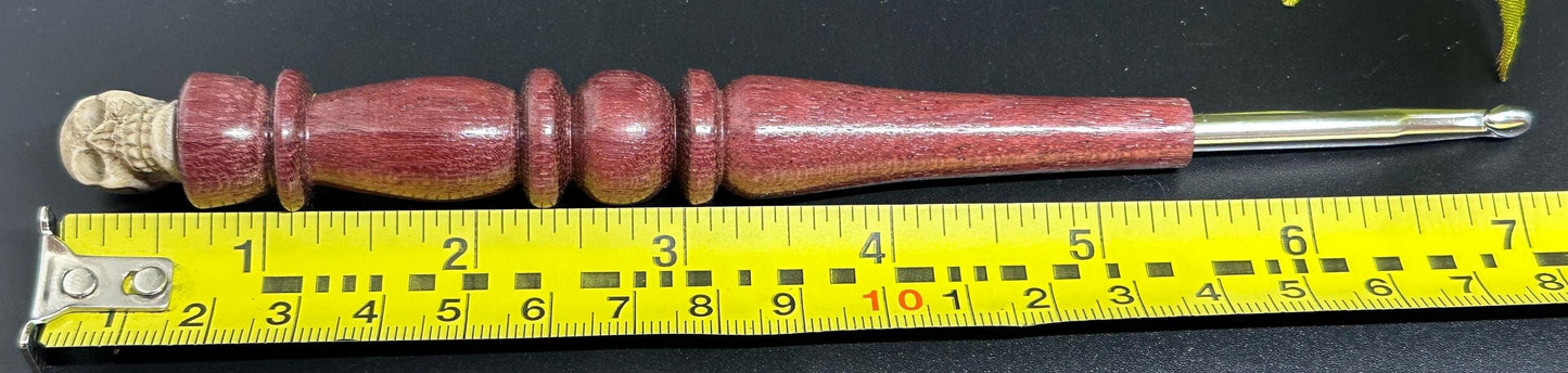 Crochet Hook, Handcrafted Ebony Wood, Ergonomic Design, 6 Inch Length